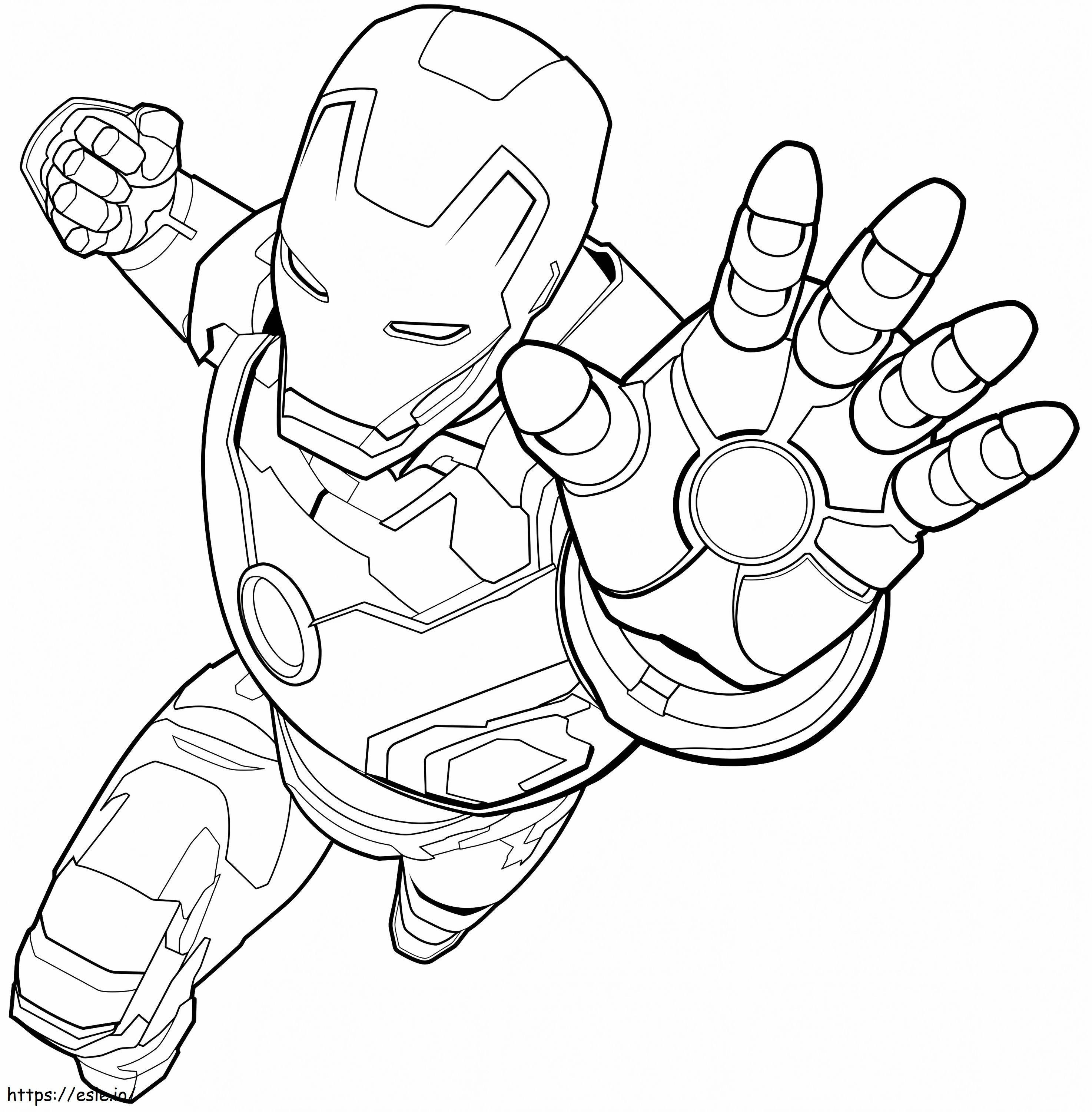 Iron Man Flying A4 coloring page