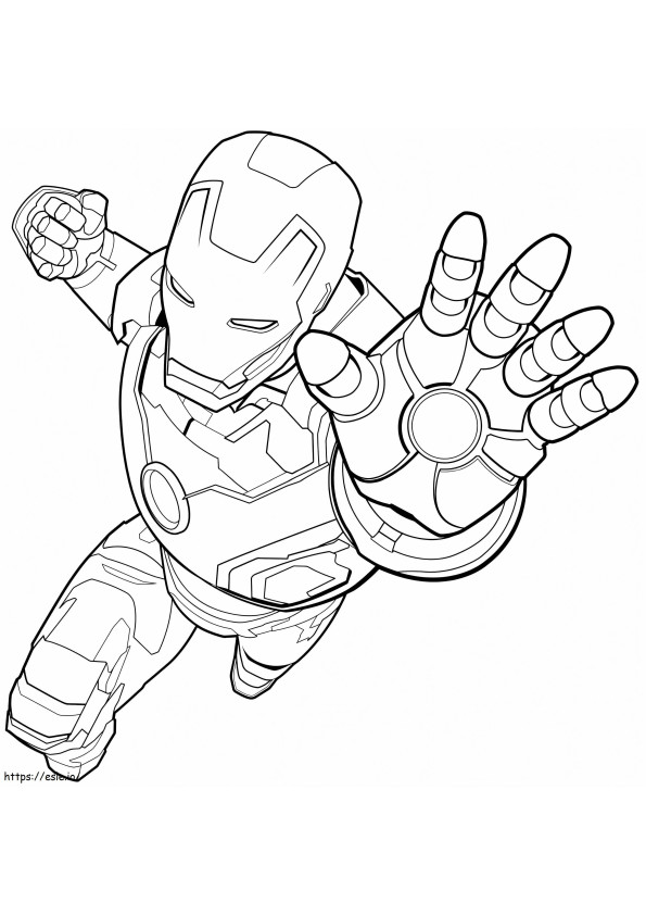 Iron Man Flying A4 coloring page