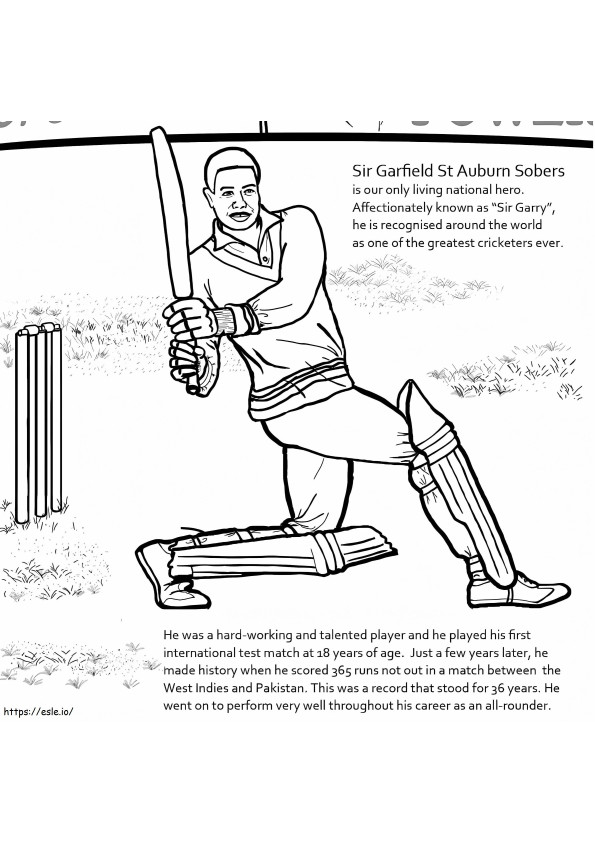 Sir Garfield St Aubrun Sobers coloring page