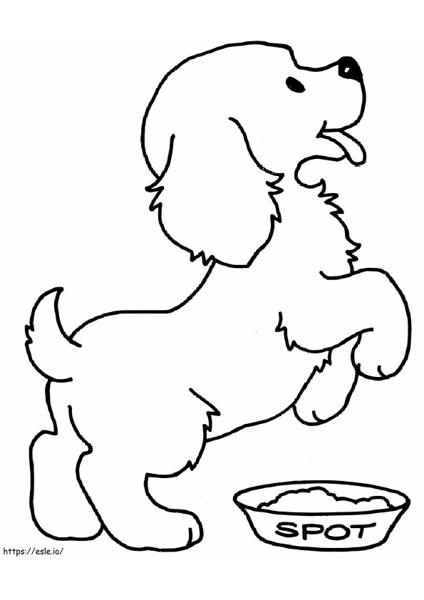 Coloriage chien caniche heureux à imprimer dessin