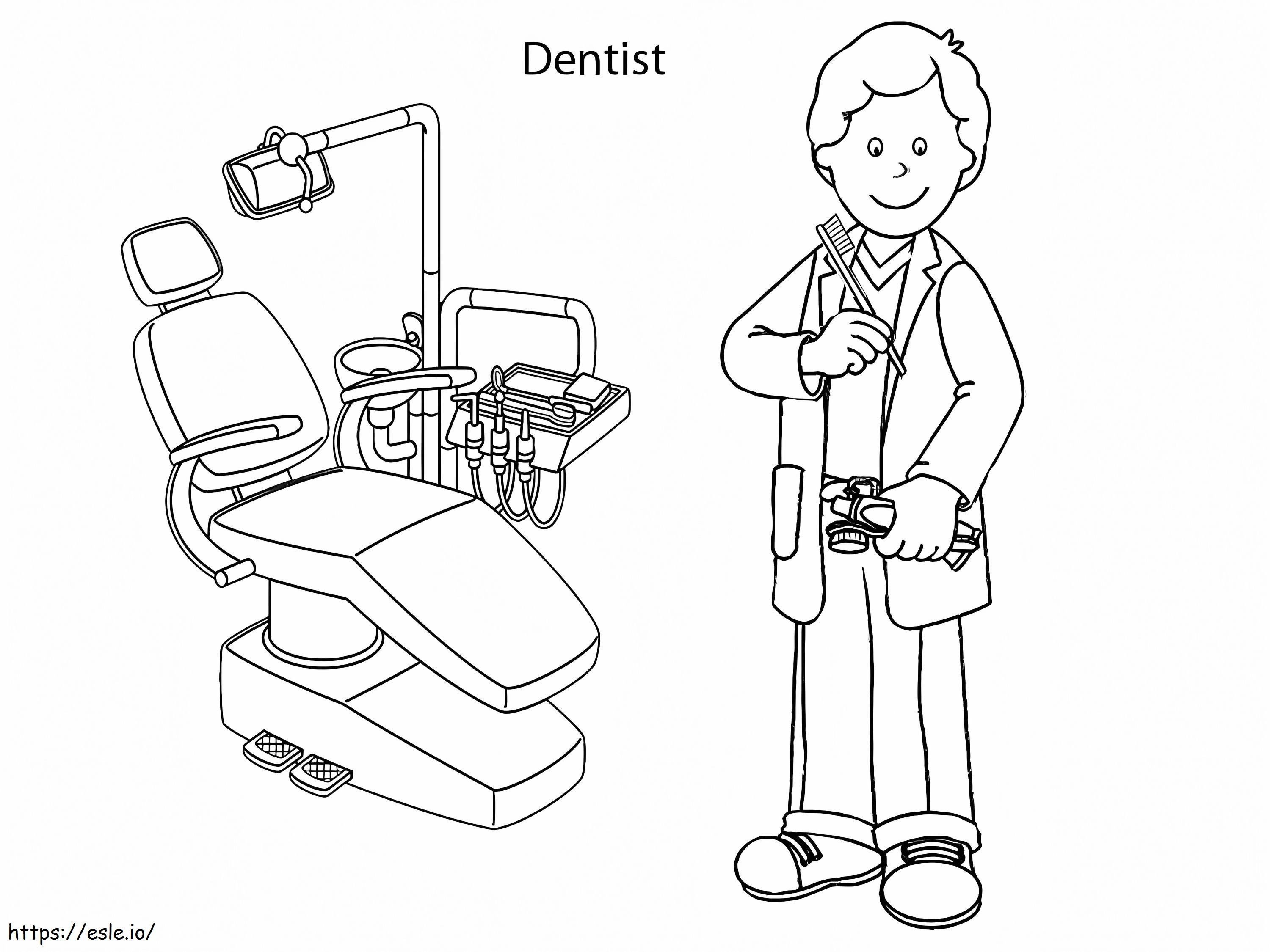 Male Dentist coloring page