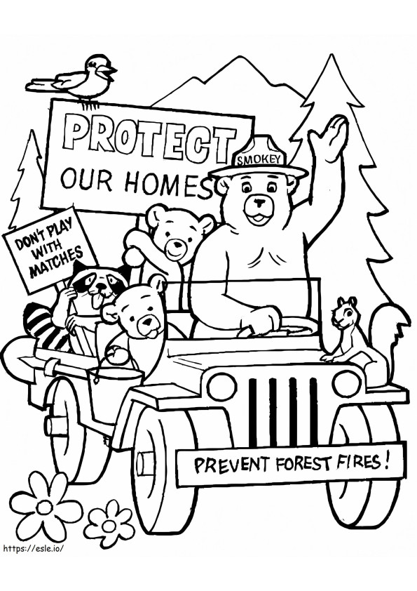Smokey Bear And Friends coloring page