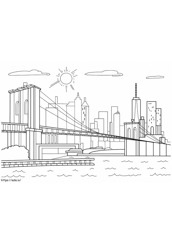 Bridge In The City coloring page