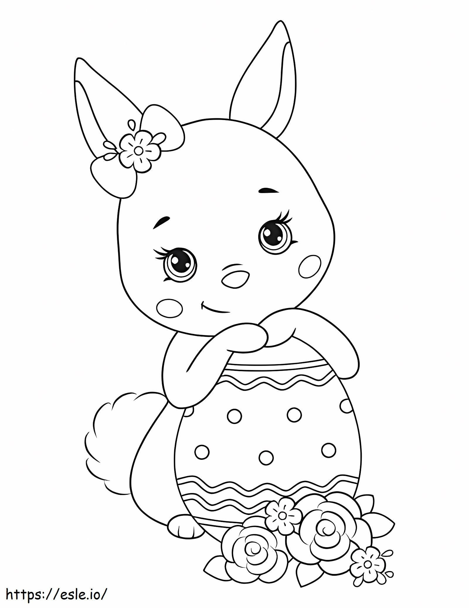 Bunny With Easter Egg coloring page