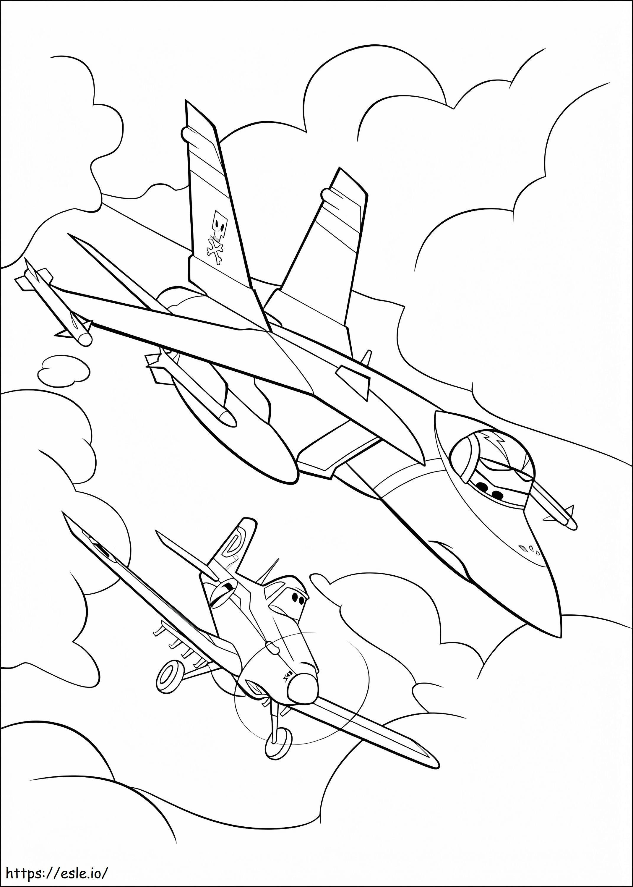 Two Basic Disney Planes coloring page