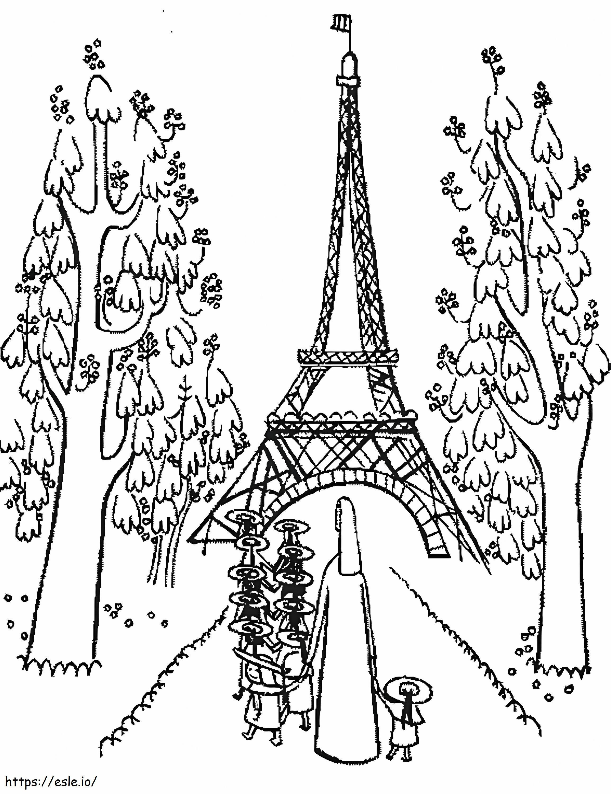 Coloriage Magnifique Tour Eiffel à imprimer dessin