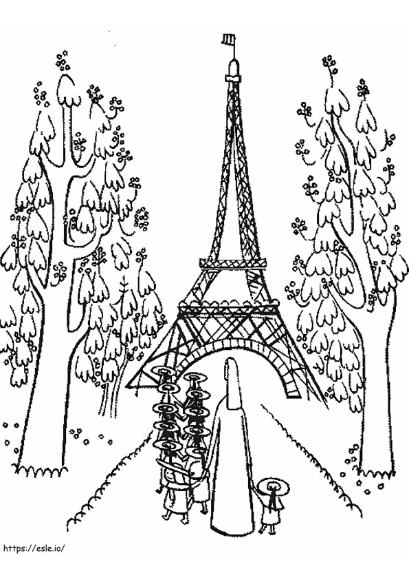 Menara Eiffel yang luar biasa Gambar Mewarnai
