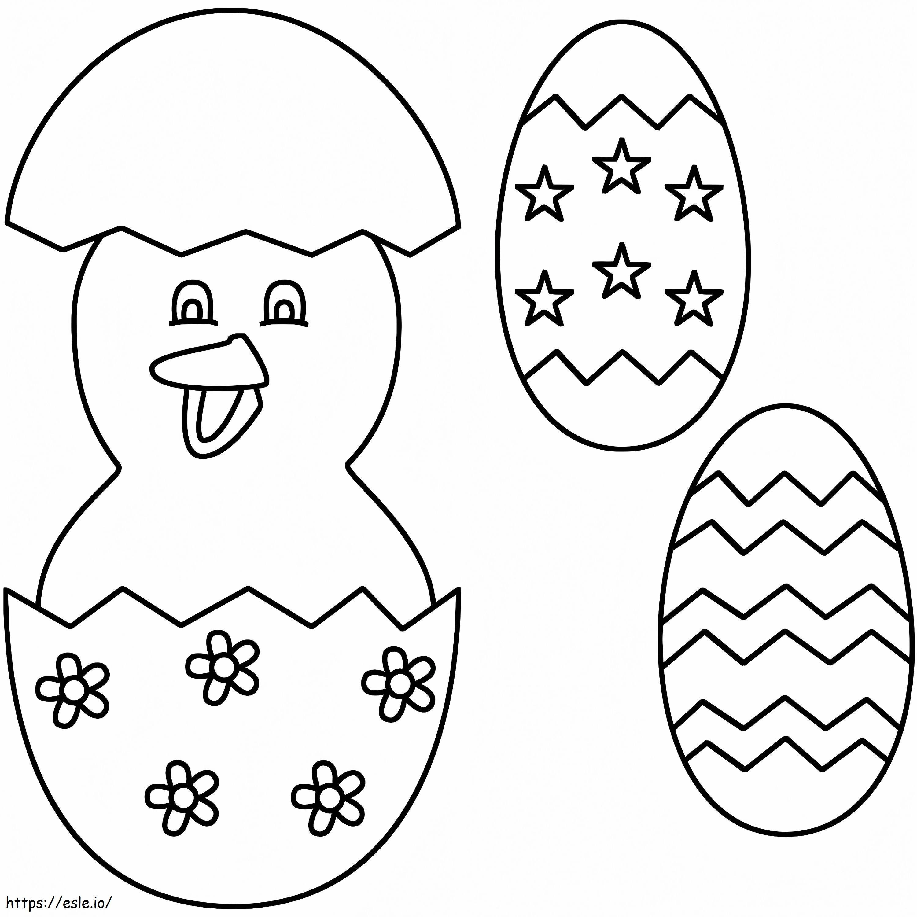 Coloriage Poussin de Pâques 4 à imprimer dessin