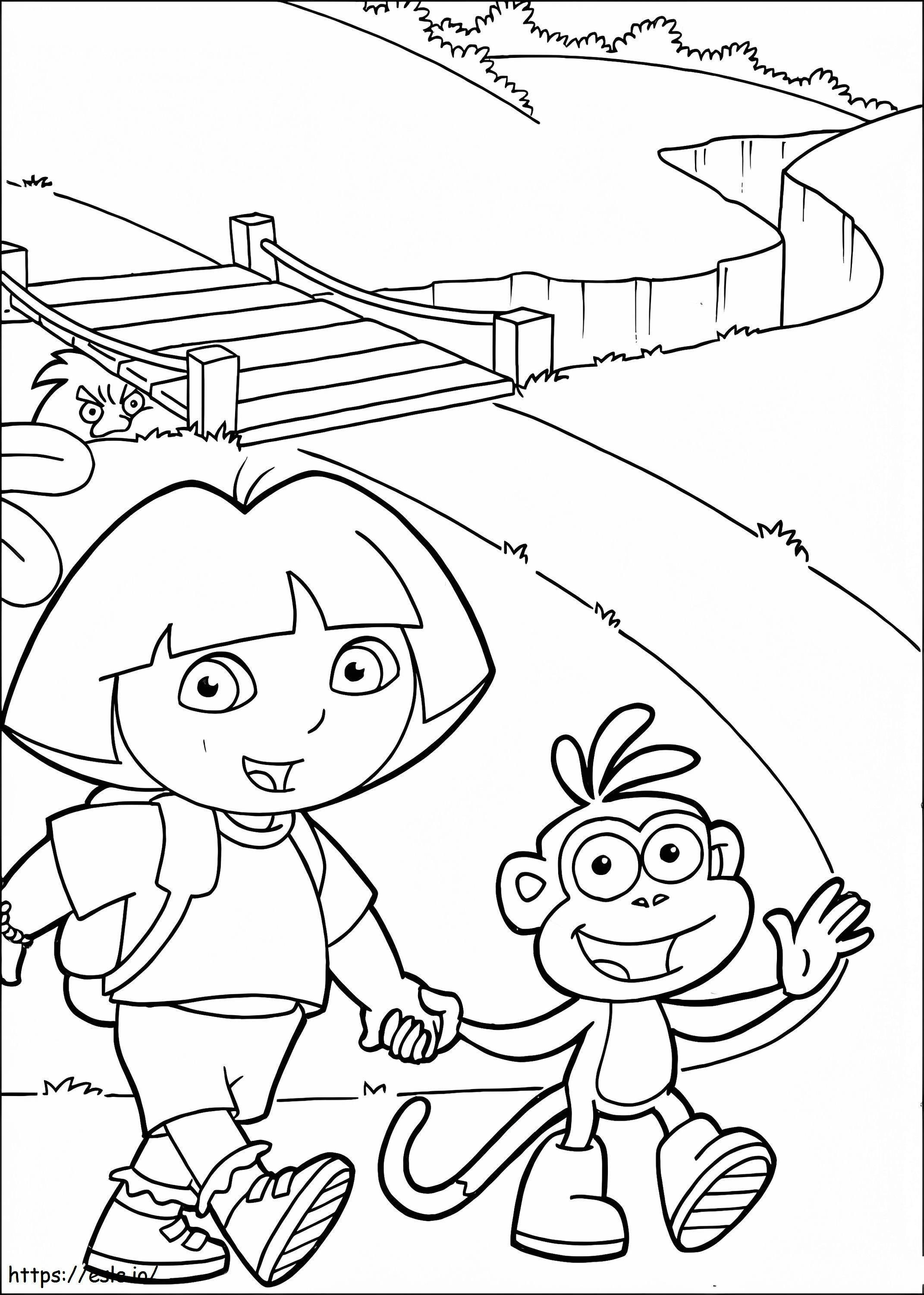 Dora And Boots 2 coloring page