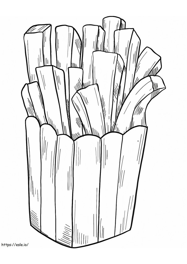 Delicious French Fries coloring page