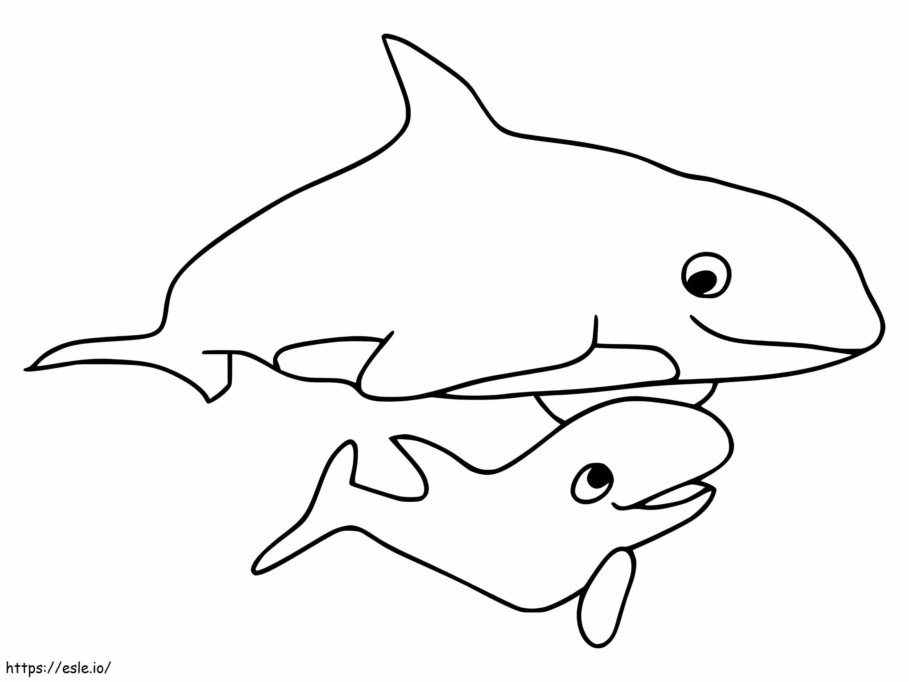 Balena assassina del bambino e della madre da colorare