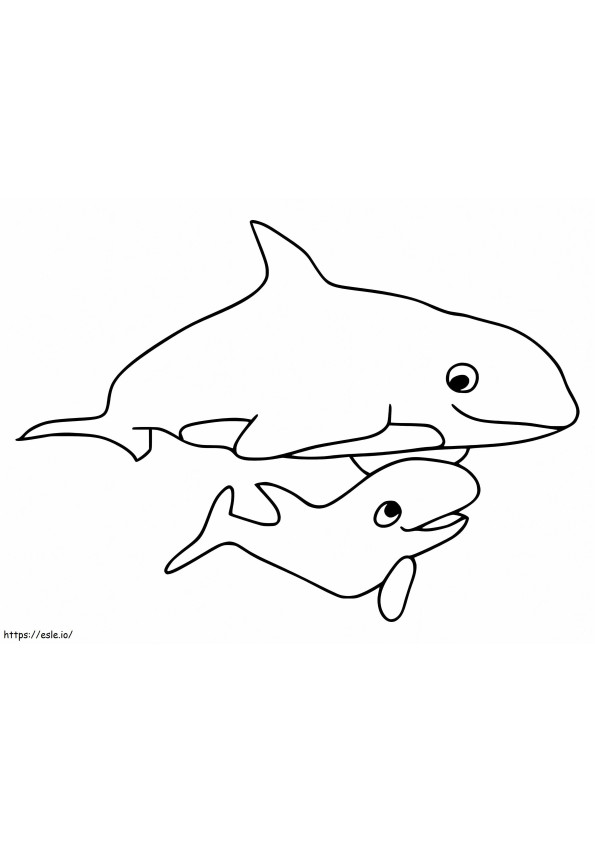 Mother And Baby Killer Whale coloring page