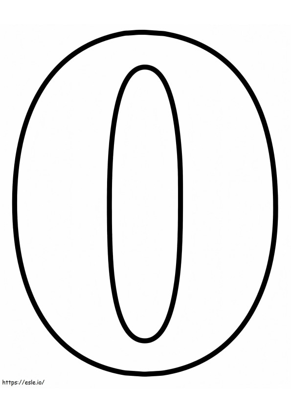 Simple Number 0 coloring page