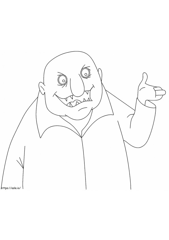 Fester From The Addams Family coloring page
