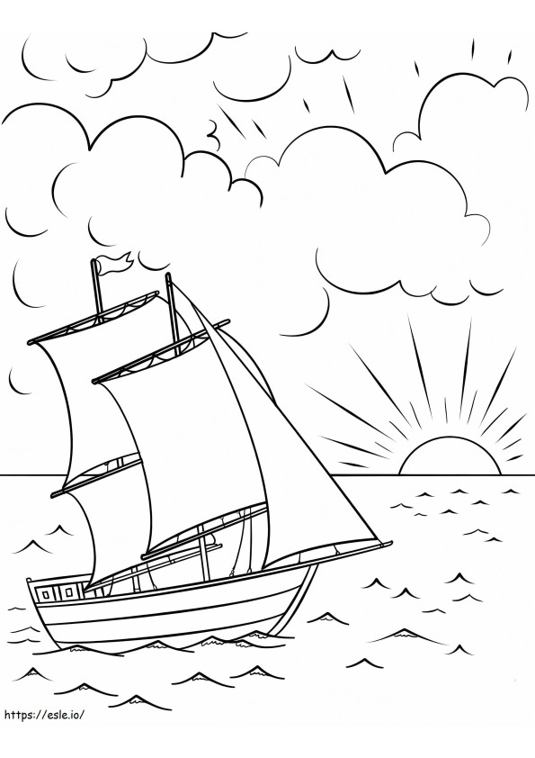 Ship On The Seal coloring page