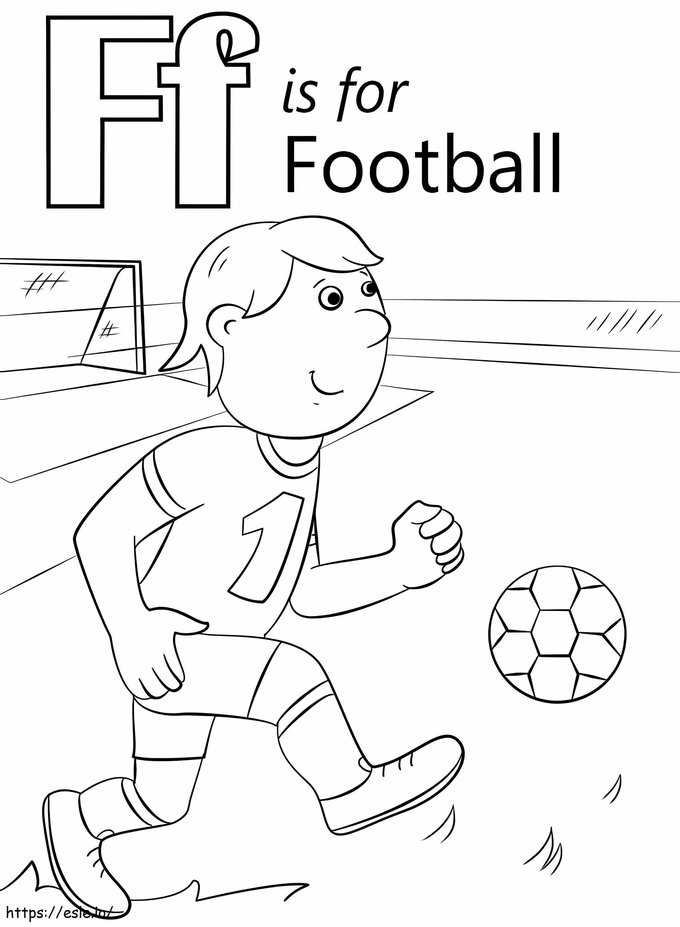 Coloriage Football Lettre F à imprimer dessin