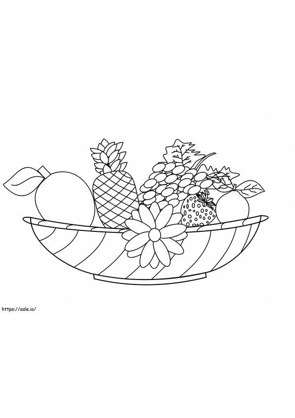 Coloriage Fruits et fleurs à imprimer dessin