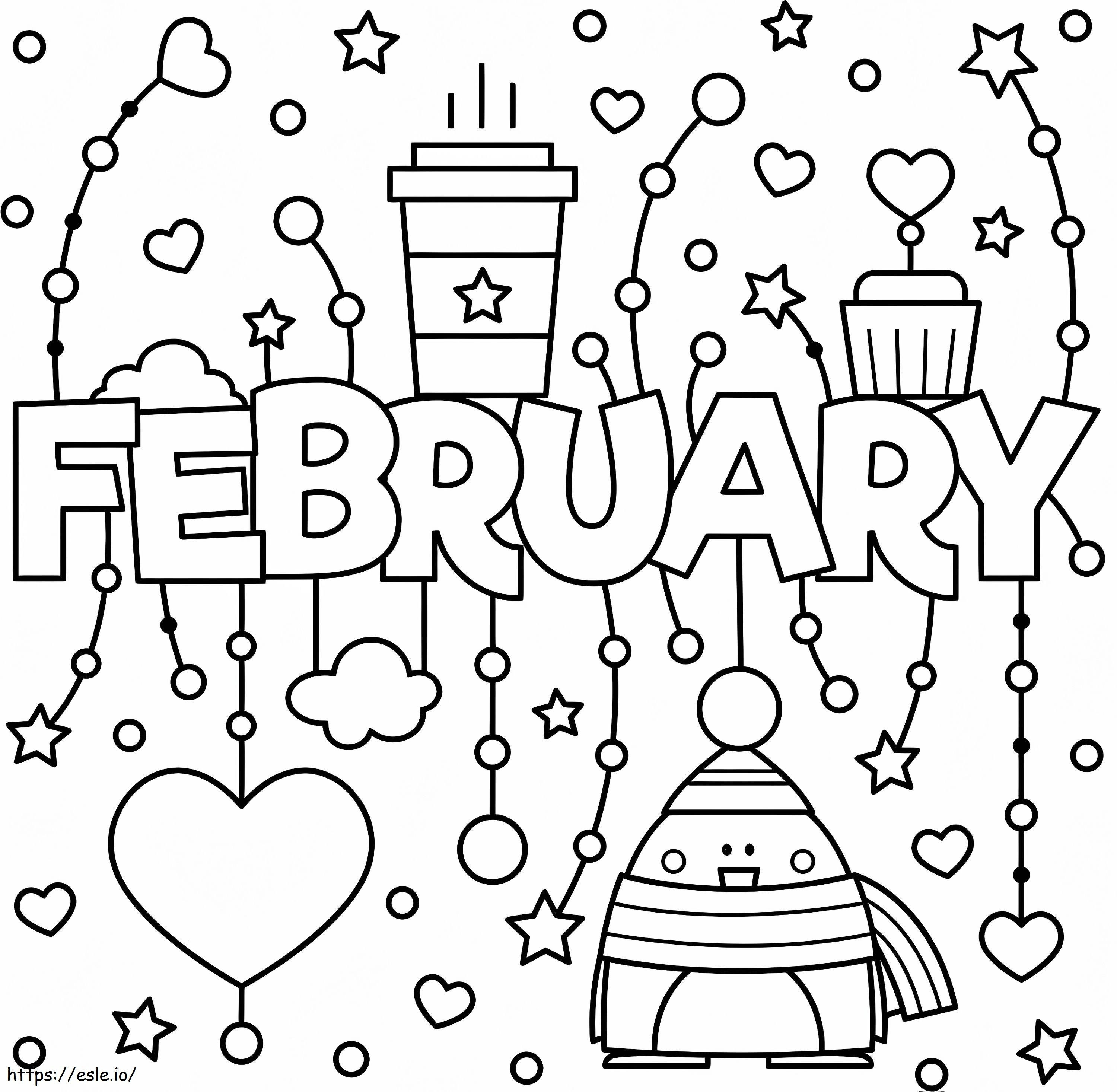 February Coloring Page 2 coloring page