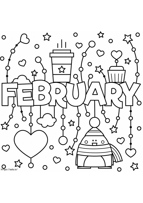 February Coloring Page 2 coloring page