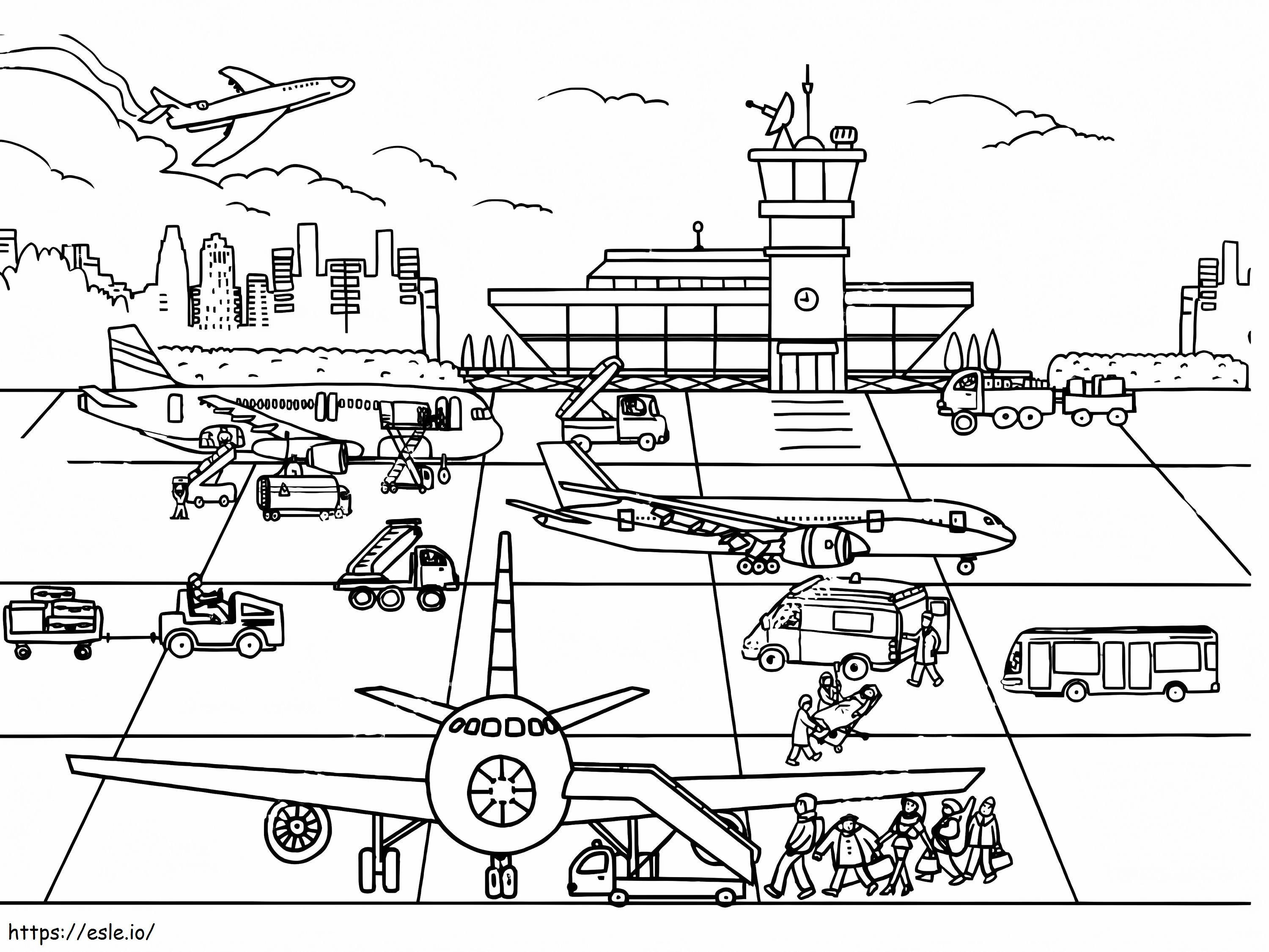 Coloriage Aéroport 1 à imprimer dessin