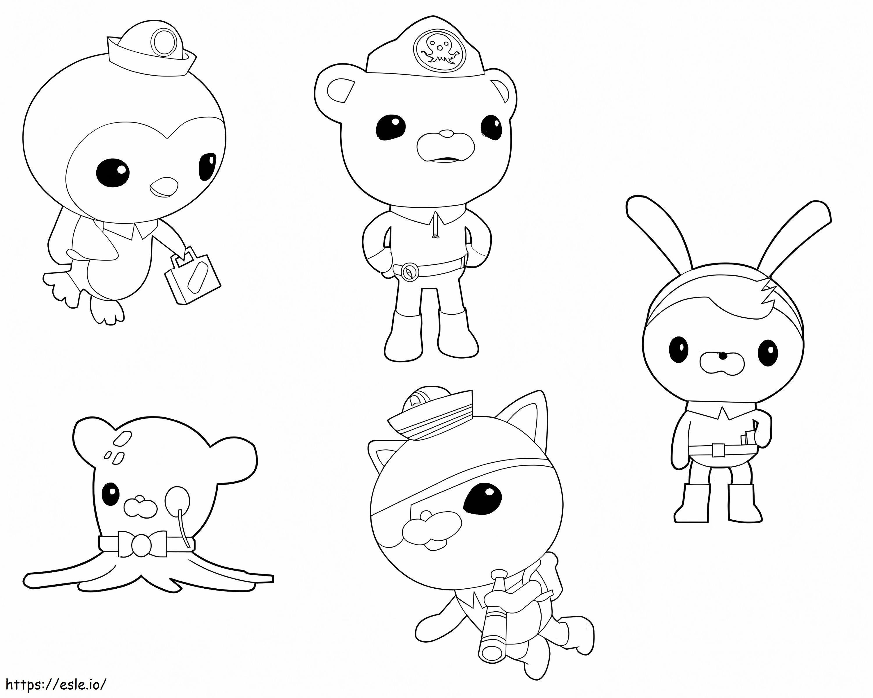Octonauts Main Characters coloring page