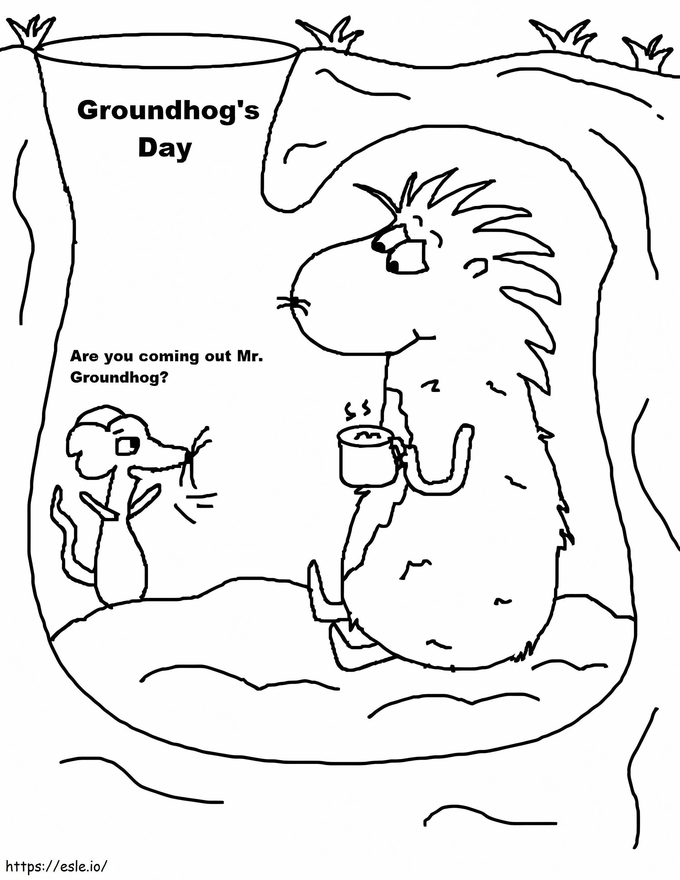 Selamat Hari Groundhog4 Gambar Mewarnai