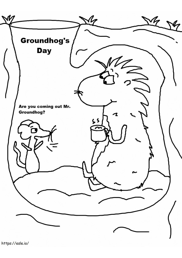 Happy Groundhog Day 4 coloring page