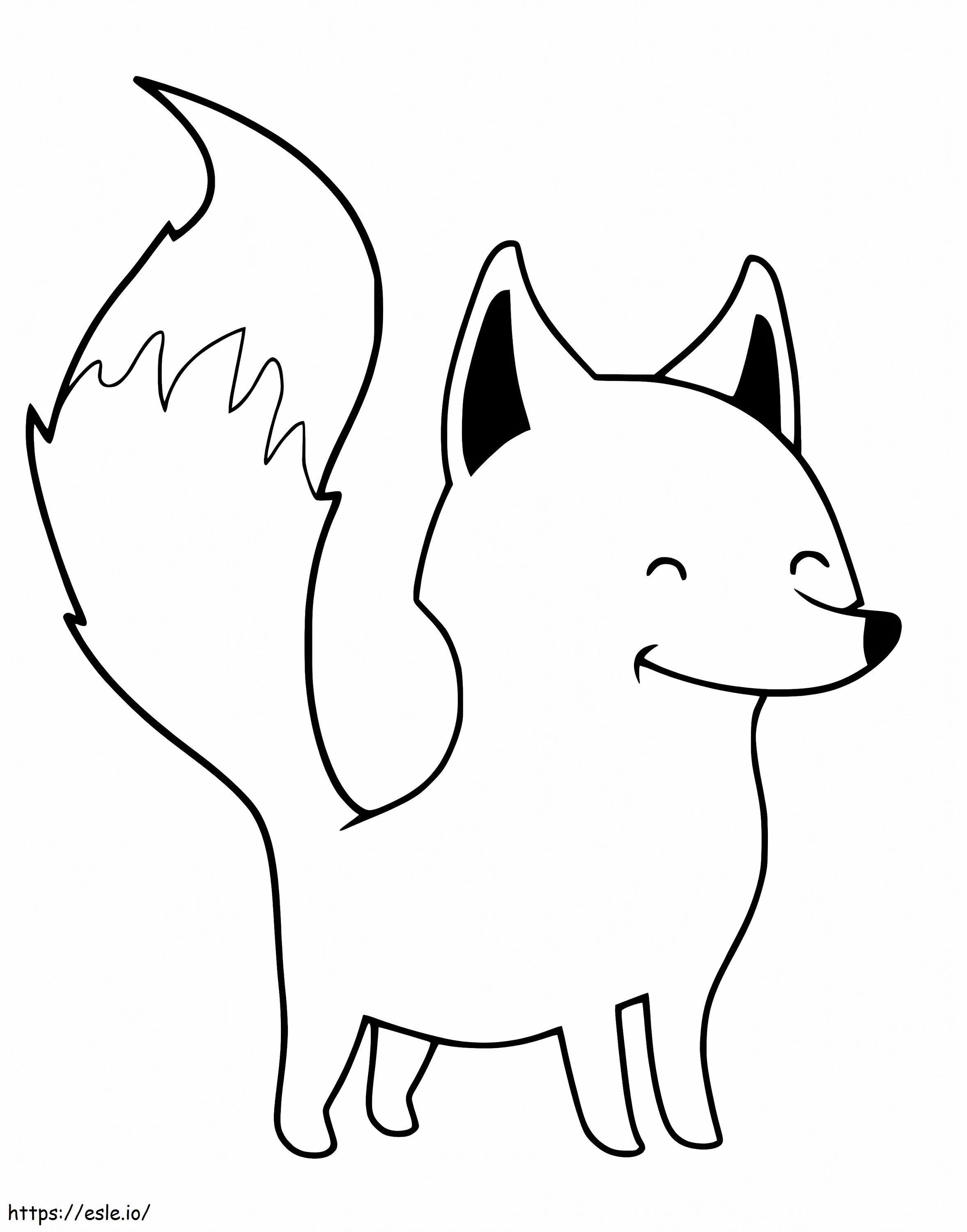 Cute Happy Fox coloring page
