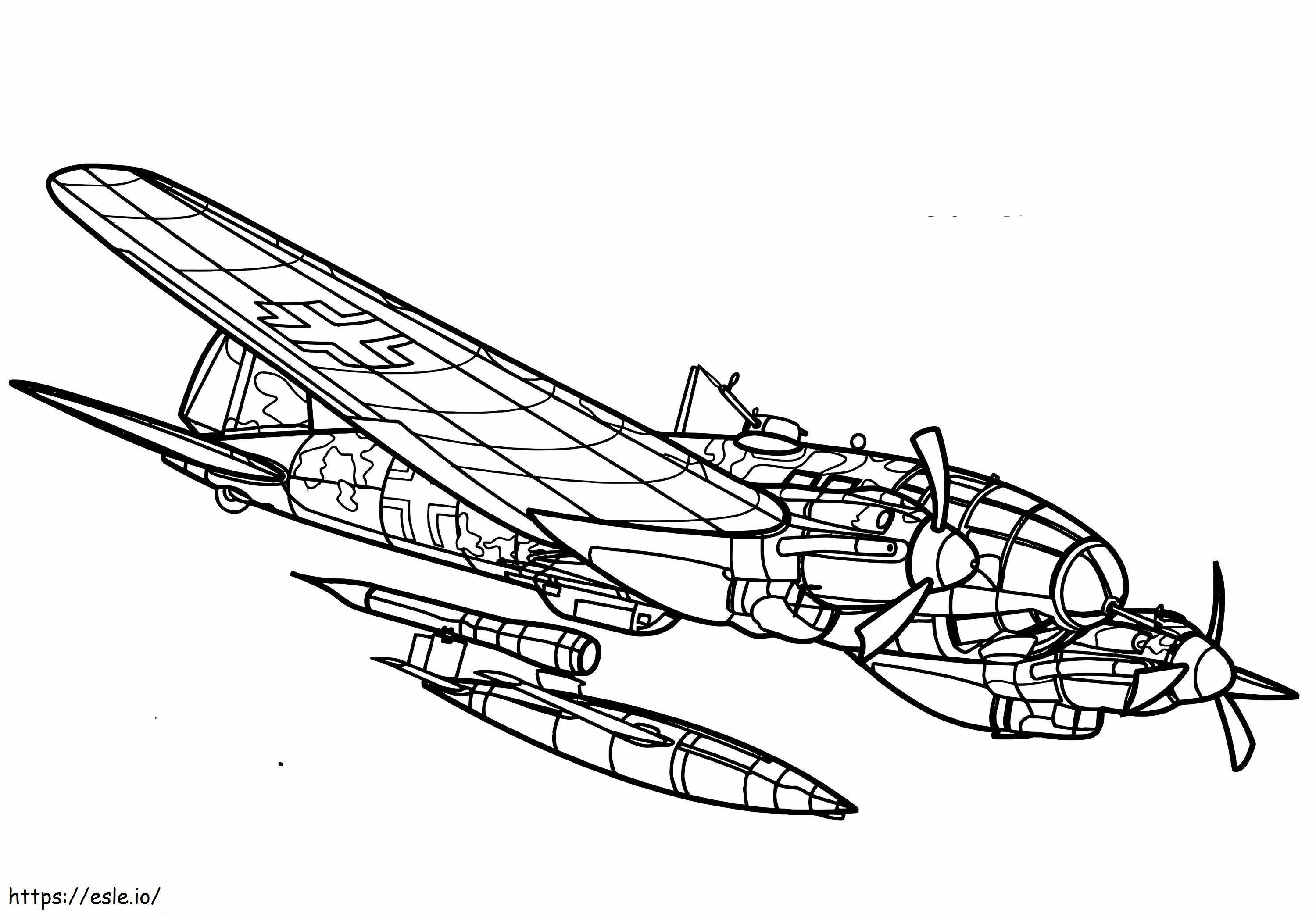 Coloriage Bombardier Heinkel He 111 à imprimer dessin