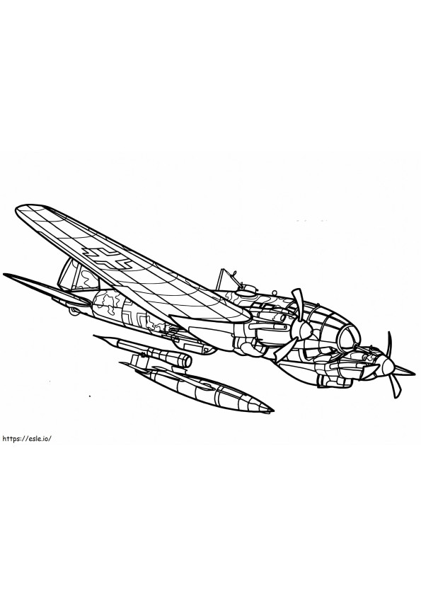 Heinkel He 111 Bomber Aircraft coloring page