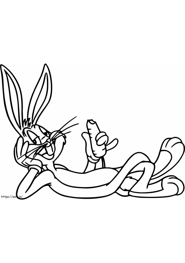 Bugs Bunny Comiendo Zanahoria Escalada para colorear