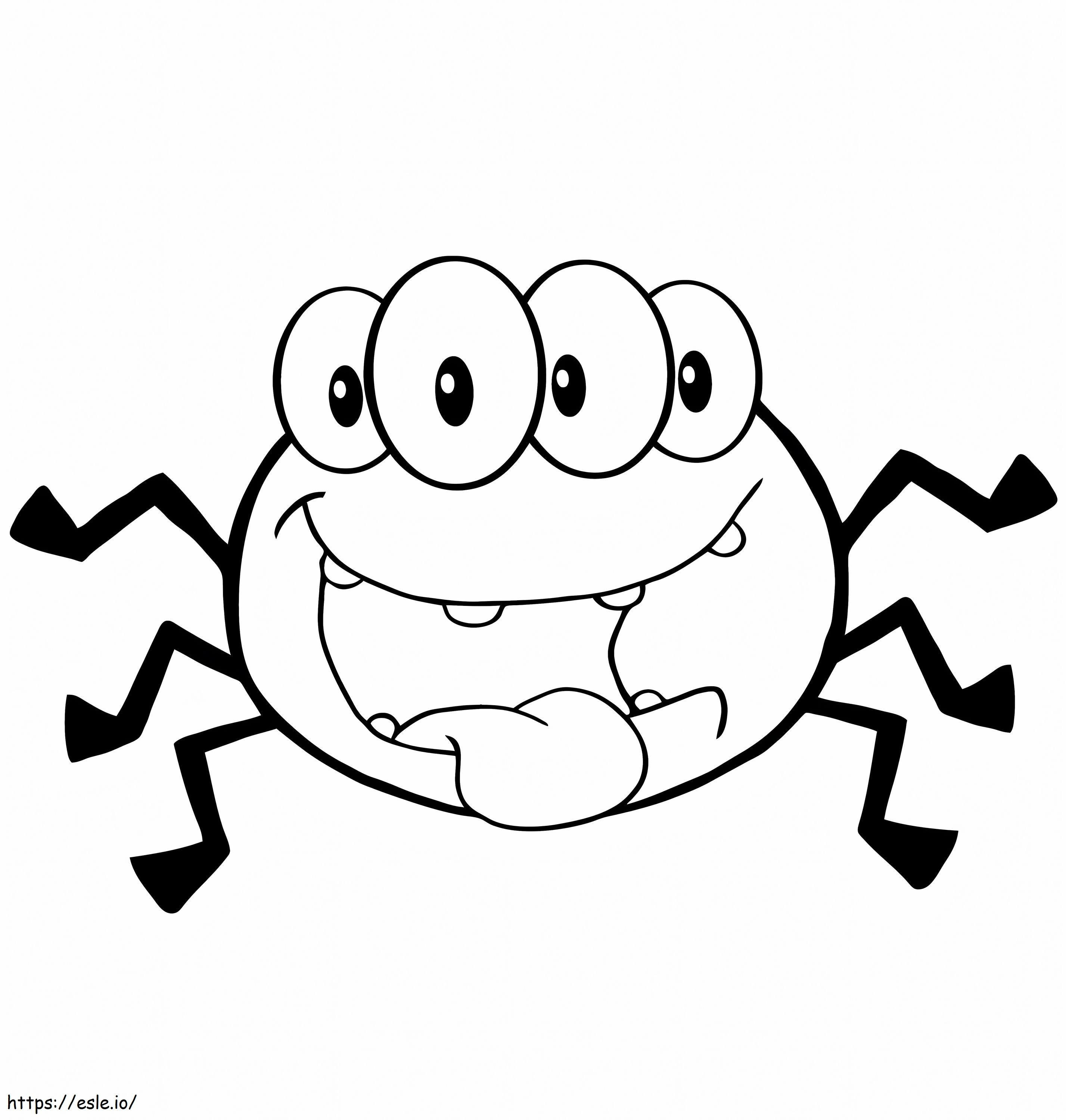  Desenho Animado Aranha Feliz para colorir