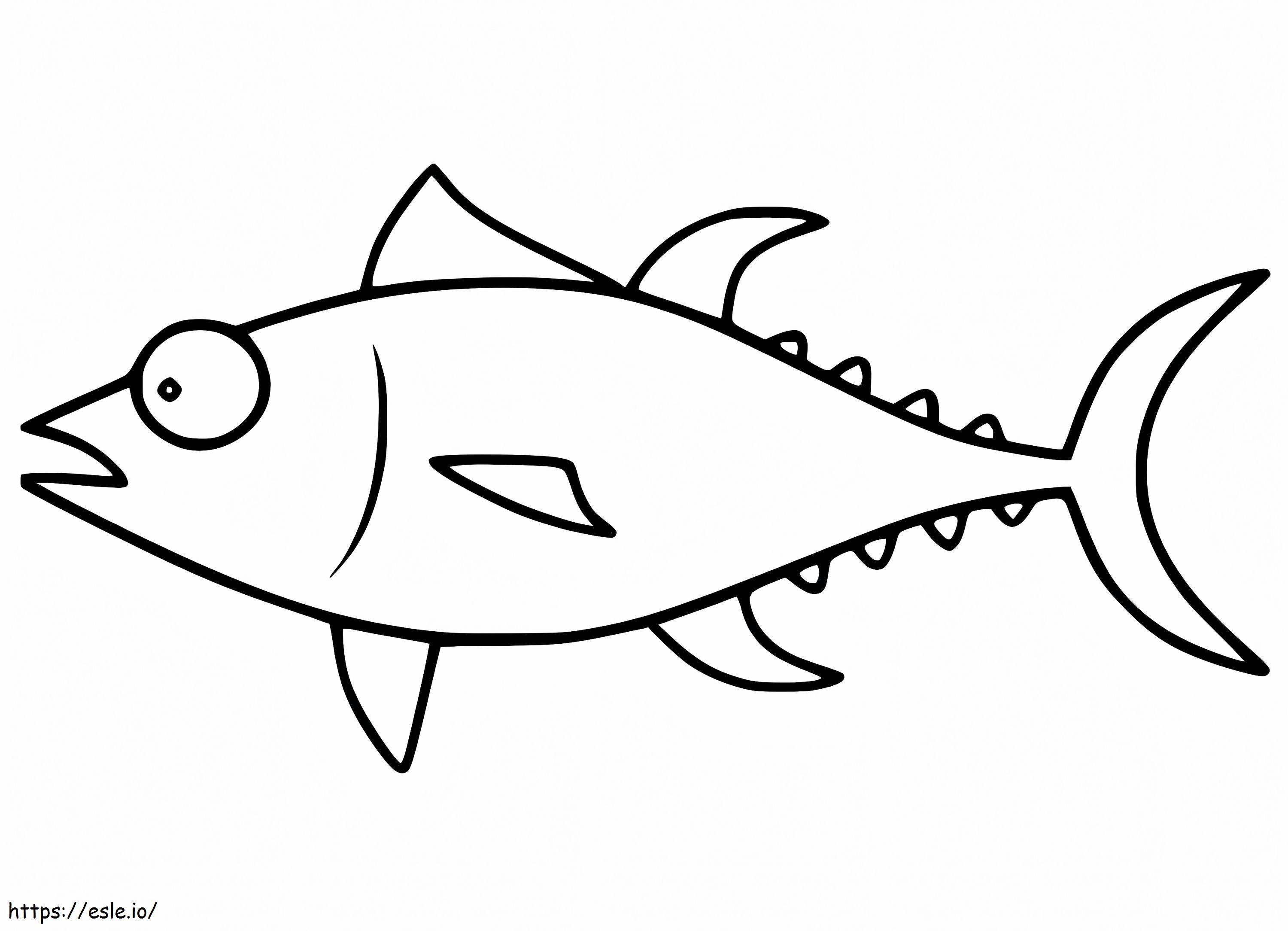 Śmieszny tuńczyk kolorowanka