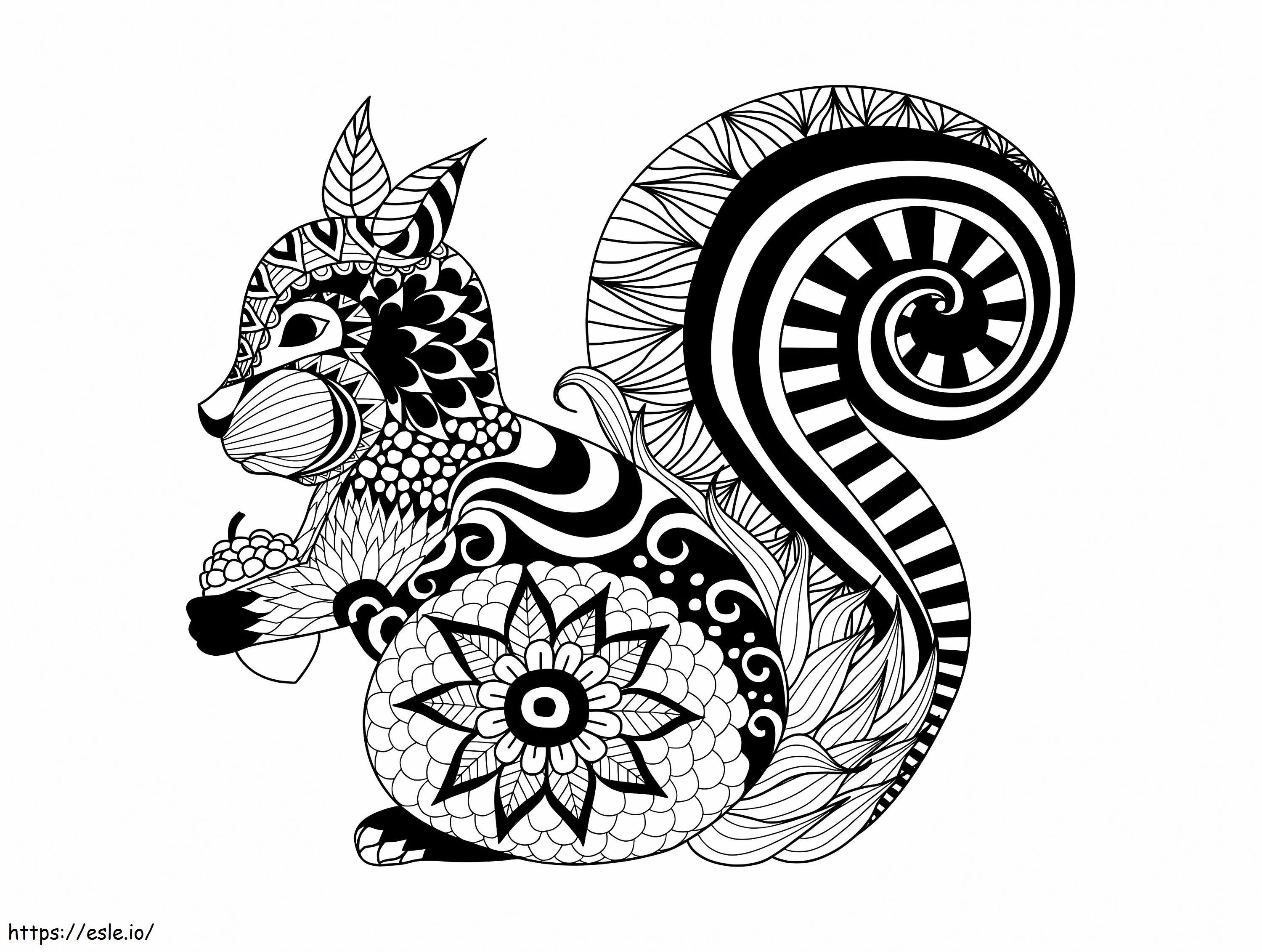 Squirrel Adult coloring page