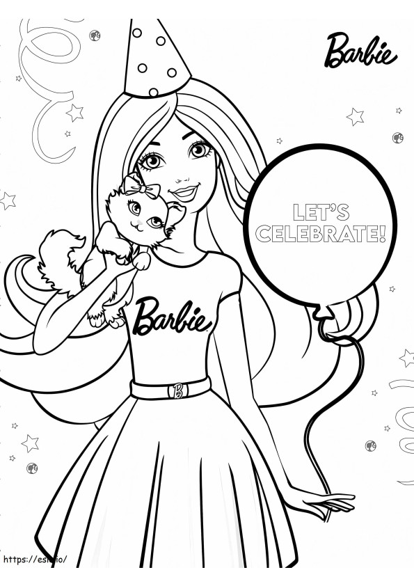 Barbie Birthday 772X1024 coloring page