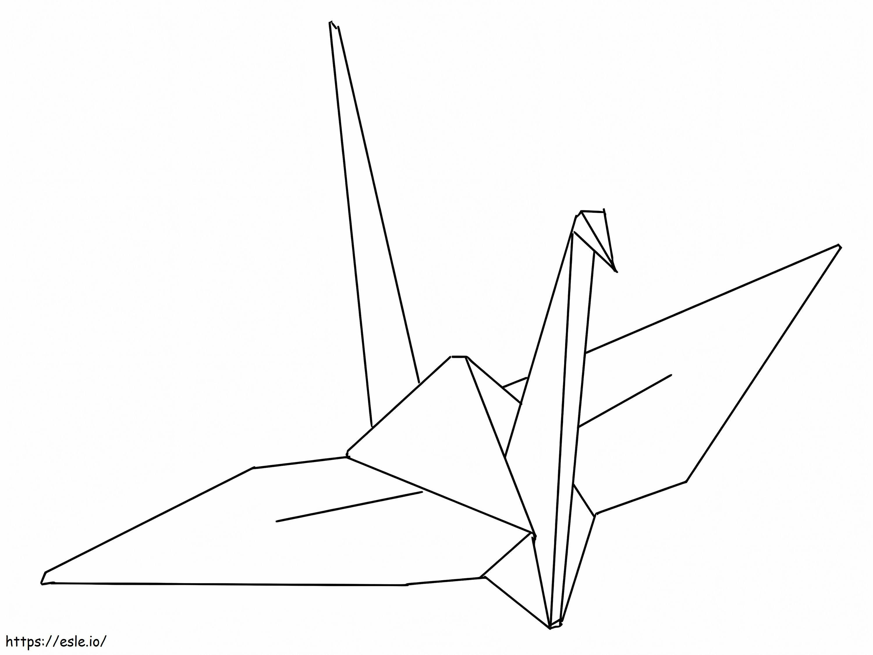 Ilmainen Origami-nosturi värityskuva