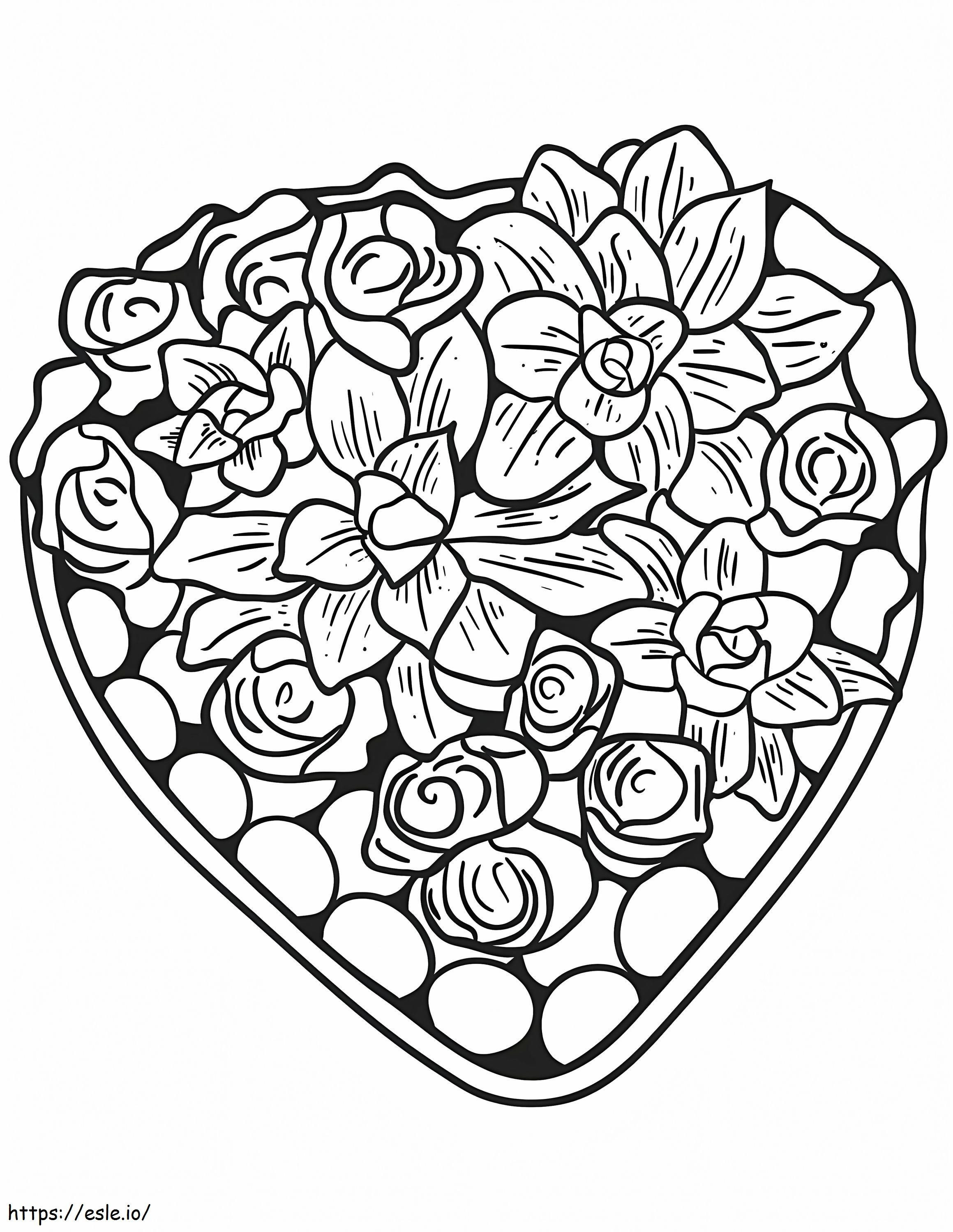 Çiçek Kalp boyama