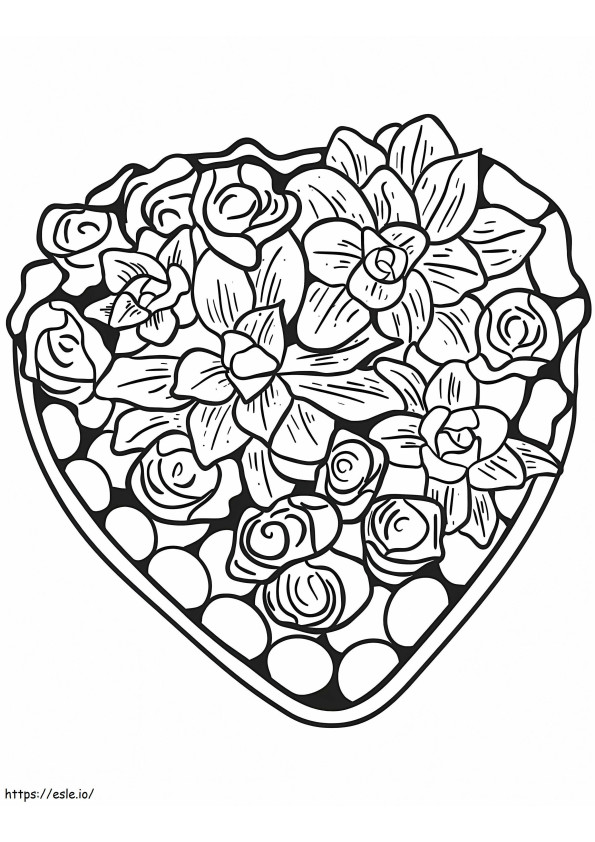 Coloriage Coeur de fleur à imprimer dessin