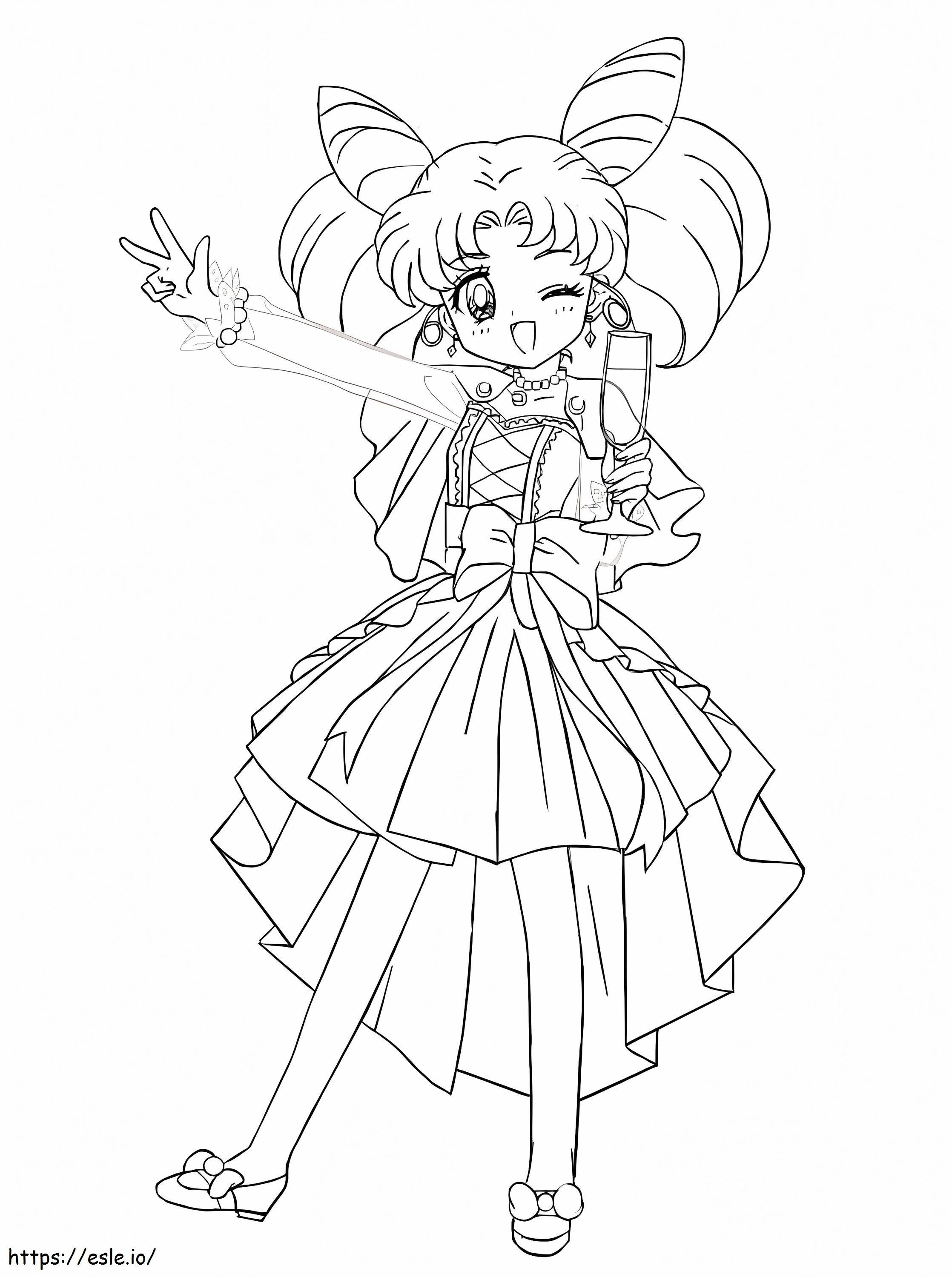 Sailor Moon Chibiusa de colorat