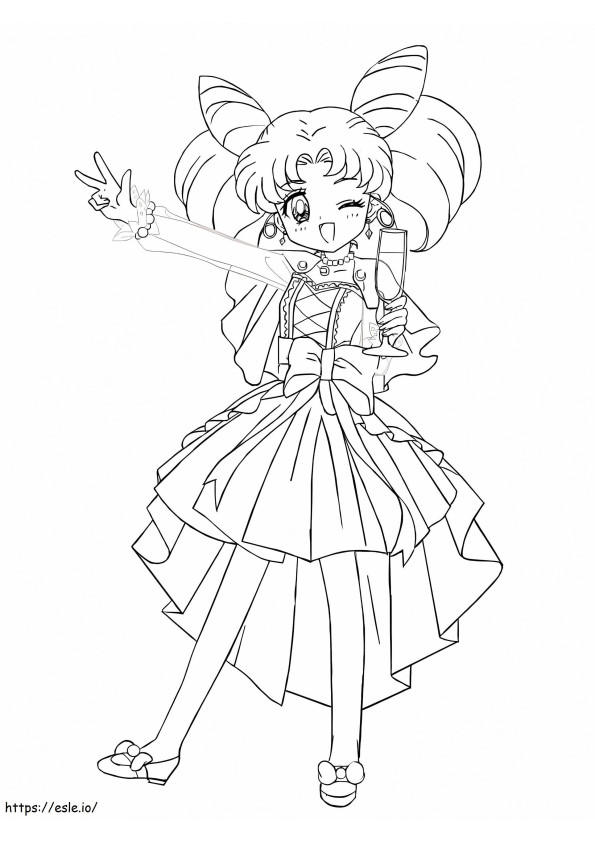 Sailor Moon Chibiusa kleurplaat