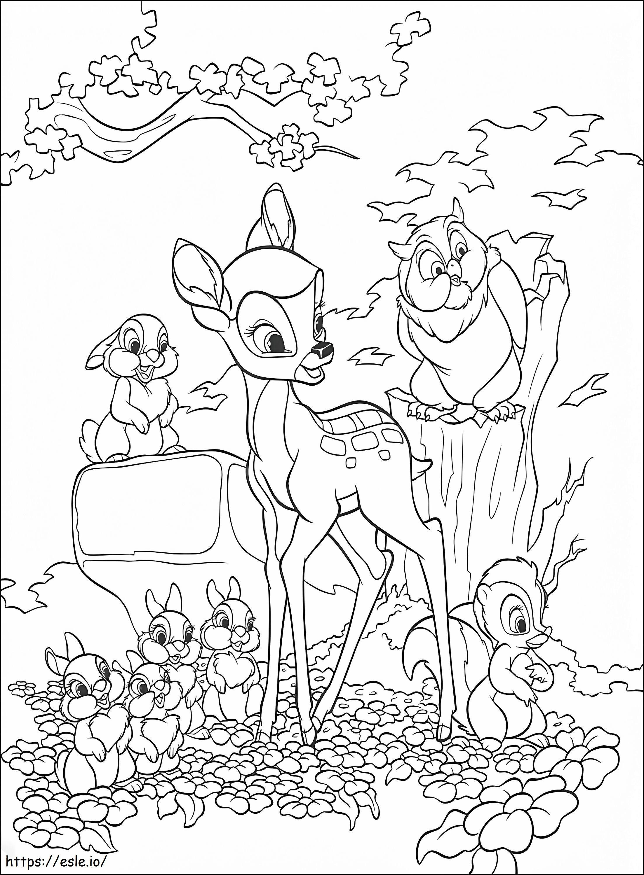 Coloriage  Bambi 2 Caractères A4 à imprimer dessin