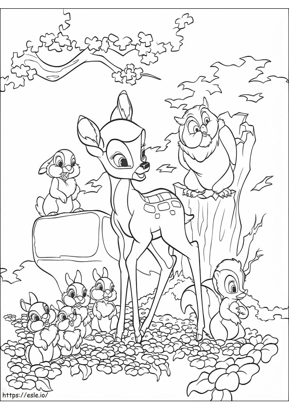  Bambi 2 Personagens A4 para colorir