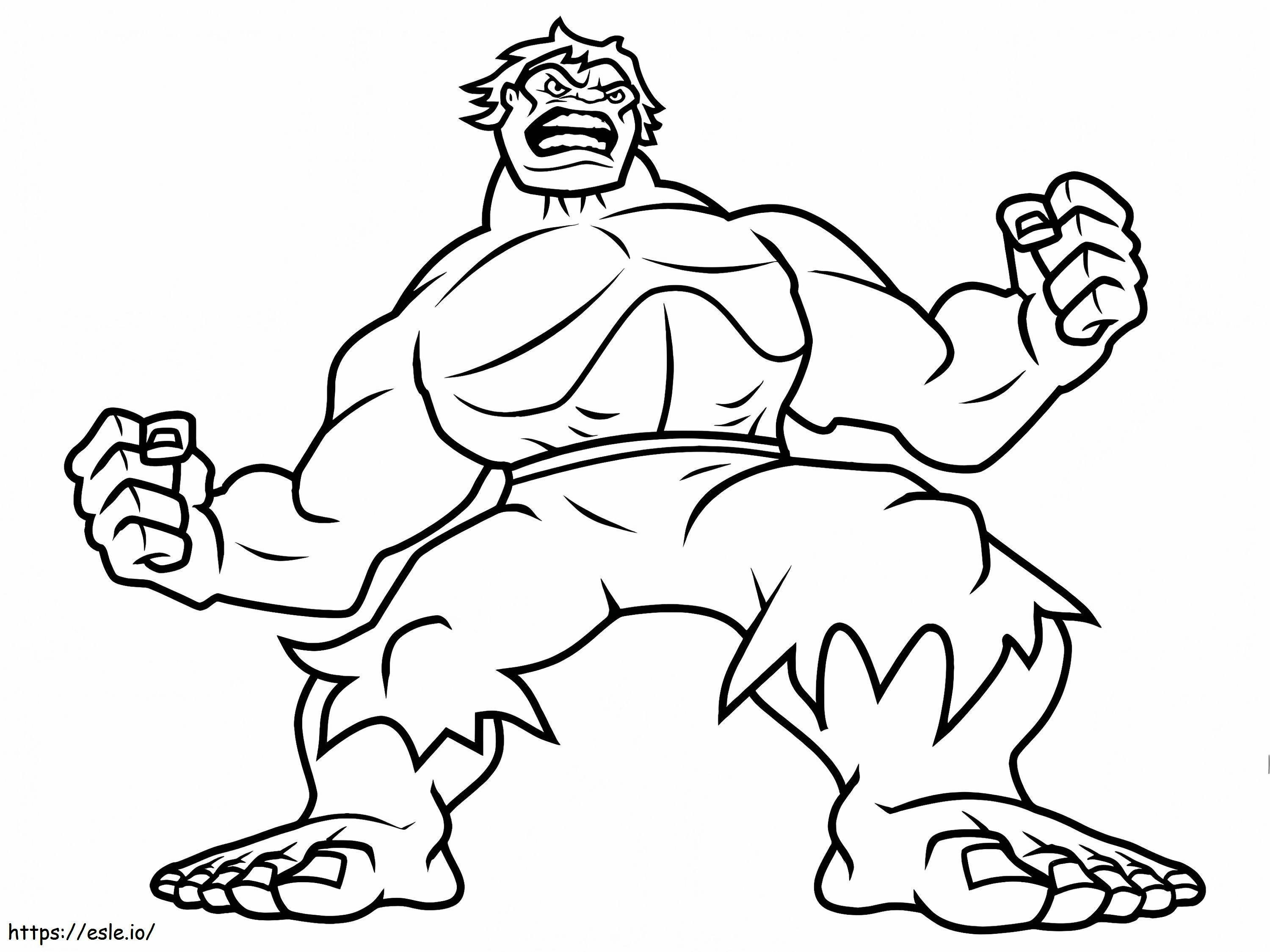 Coloriage Hulk est très en colère à imprimer dessin