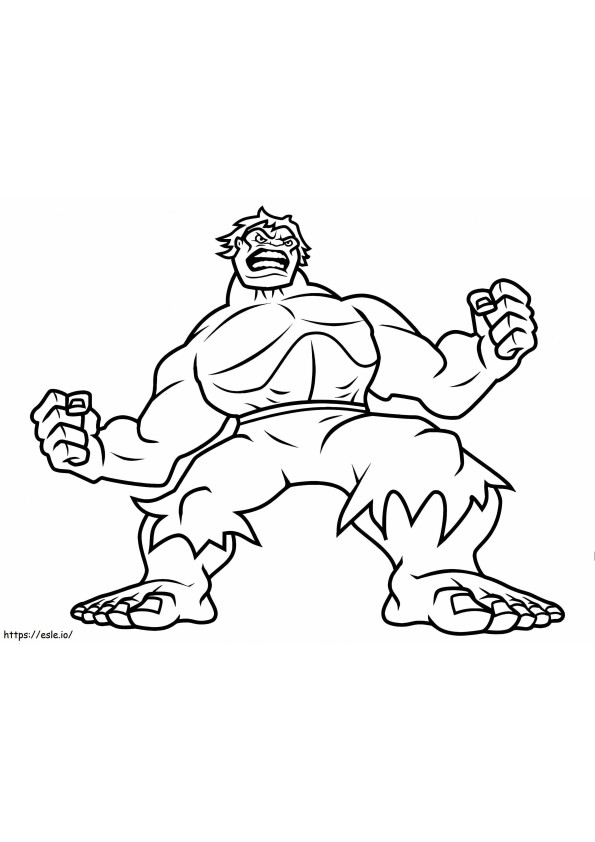 Coloriage Hulk est très en colère à imprimer dessin