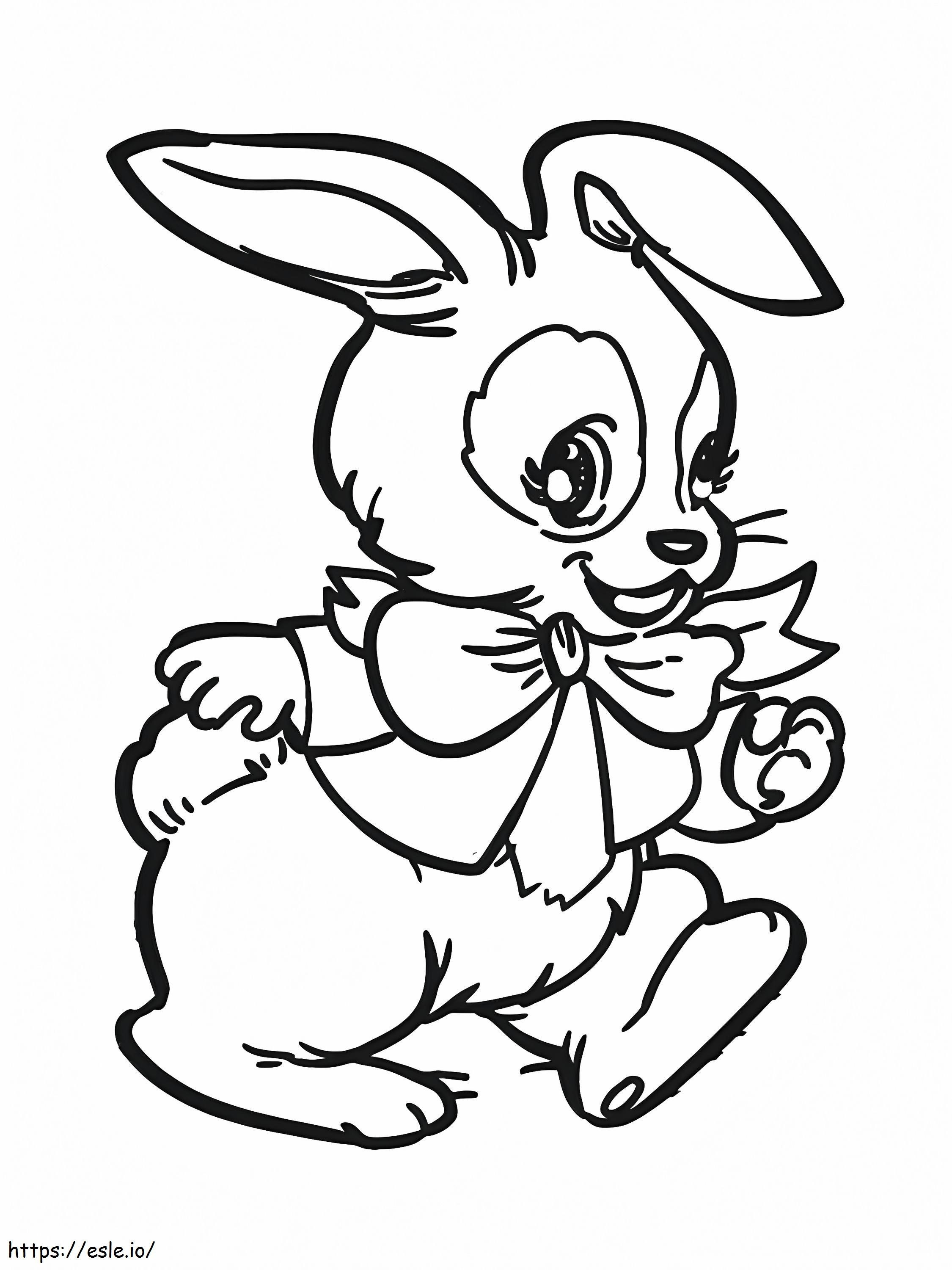 Easter Bunny With Ribbon coloring page