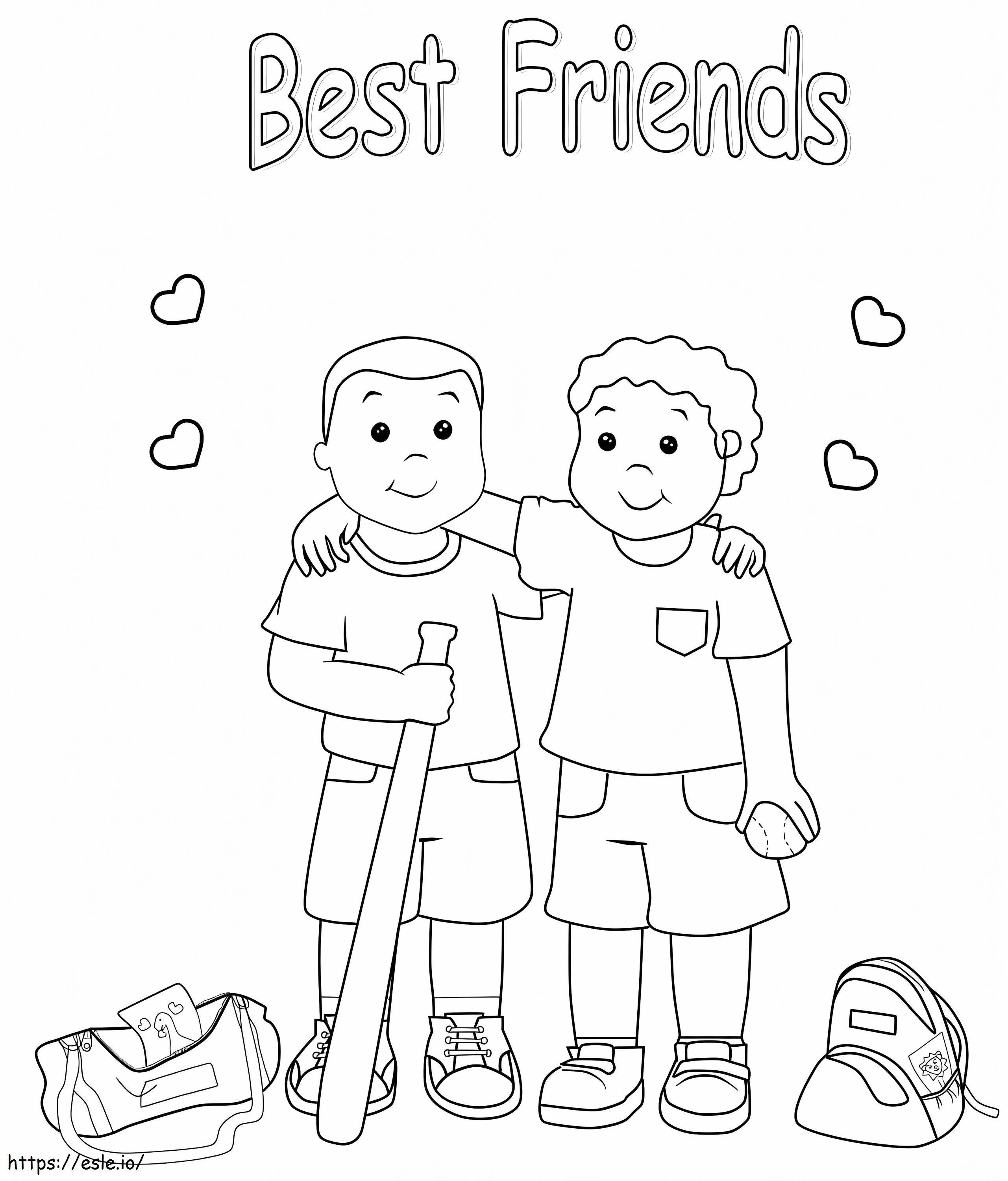 Coloriage Meilleurs amis 1 à imprimer dessin