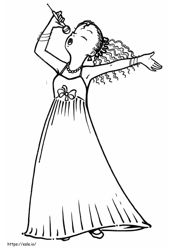 Girl Singer coloring page