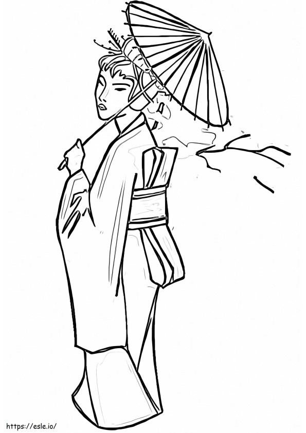 Japanese Lady coloring page