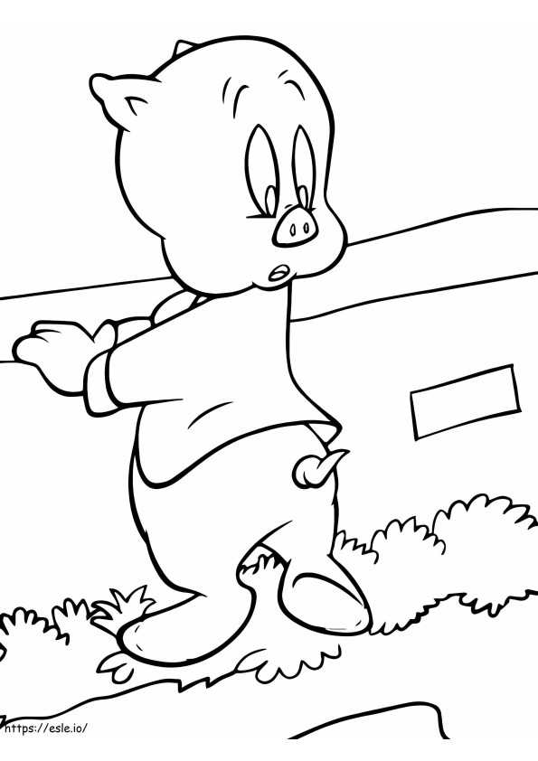 Coloriage Porky Pig de Looney Tunes à imprimer dessin