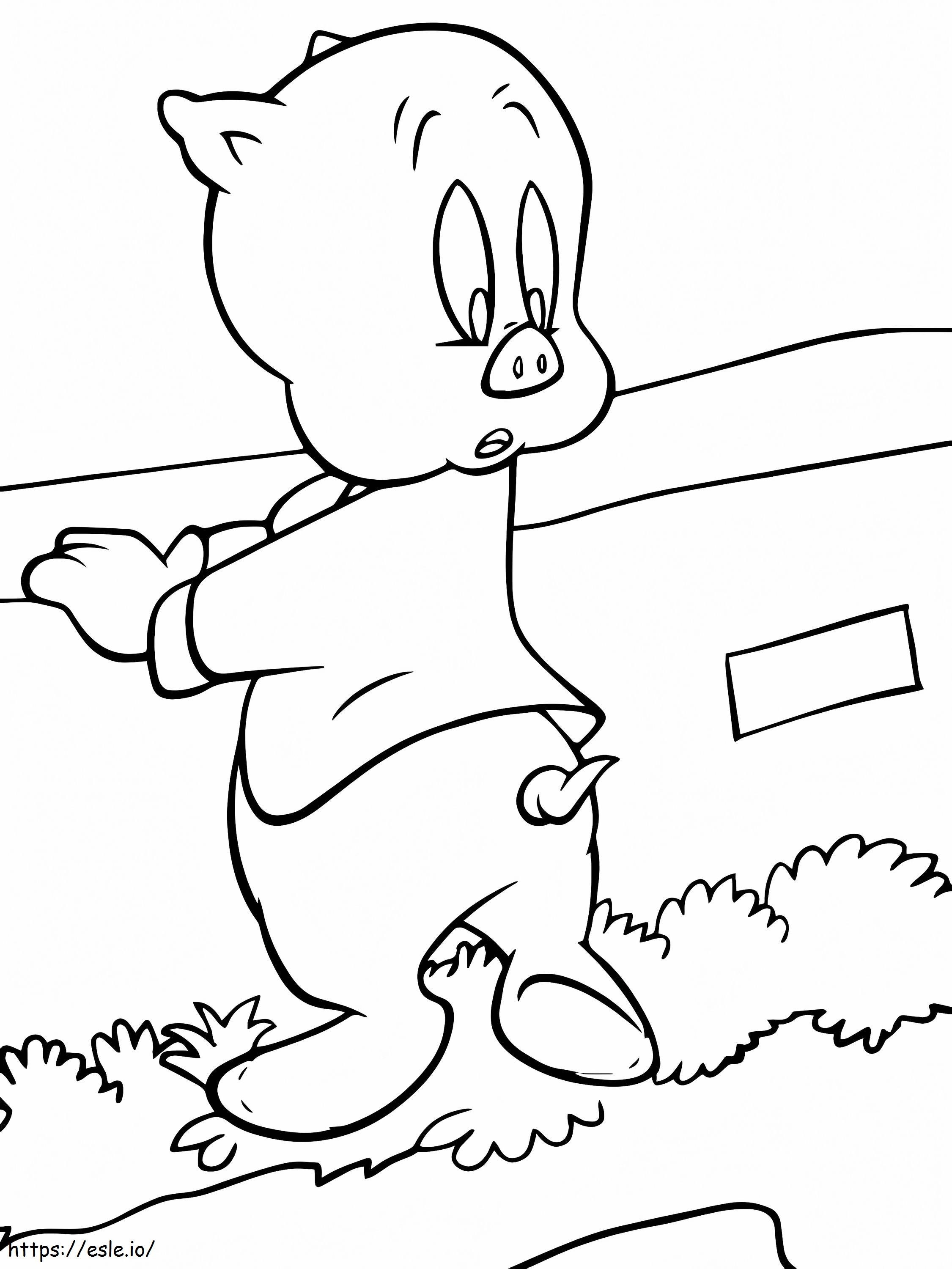 Porky Pig dei Looney Tunes da colorare